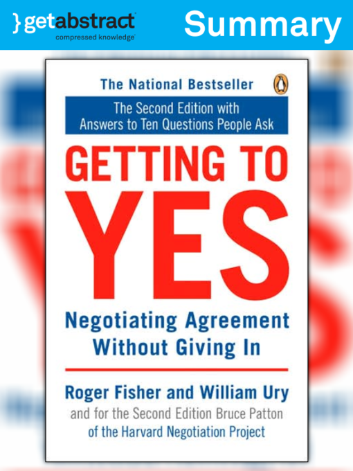 Getting to Yes (Summary) National Library Board Singapore OverDrive